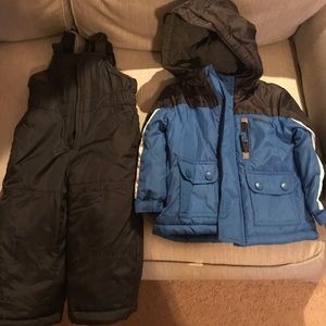 Little boys snow jacket and bibs.